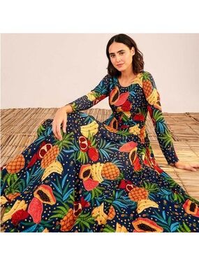 pink garden delight short sleeve maxi dress FARM Rio Pink Garden Delight Short Sleeve Maxi Dress